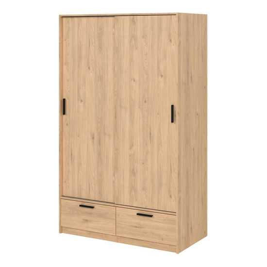 Liston Wooden Wardrobe With 2 Doors 2 Drawers Oak