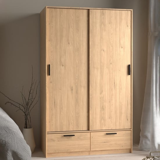 Read more about Liston wooden wardrobe 2 doors 2 drawers oak