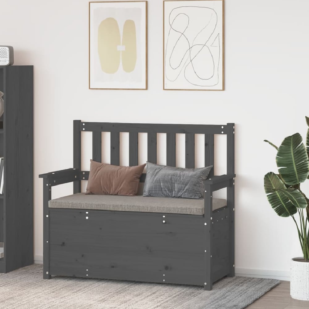 Read more about Litiz wooden small hallway storage seating bench in grey
