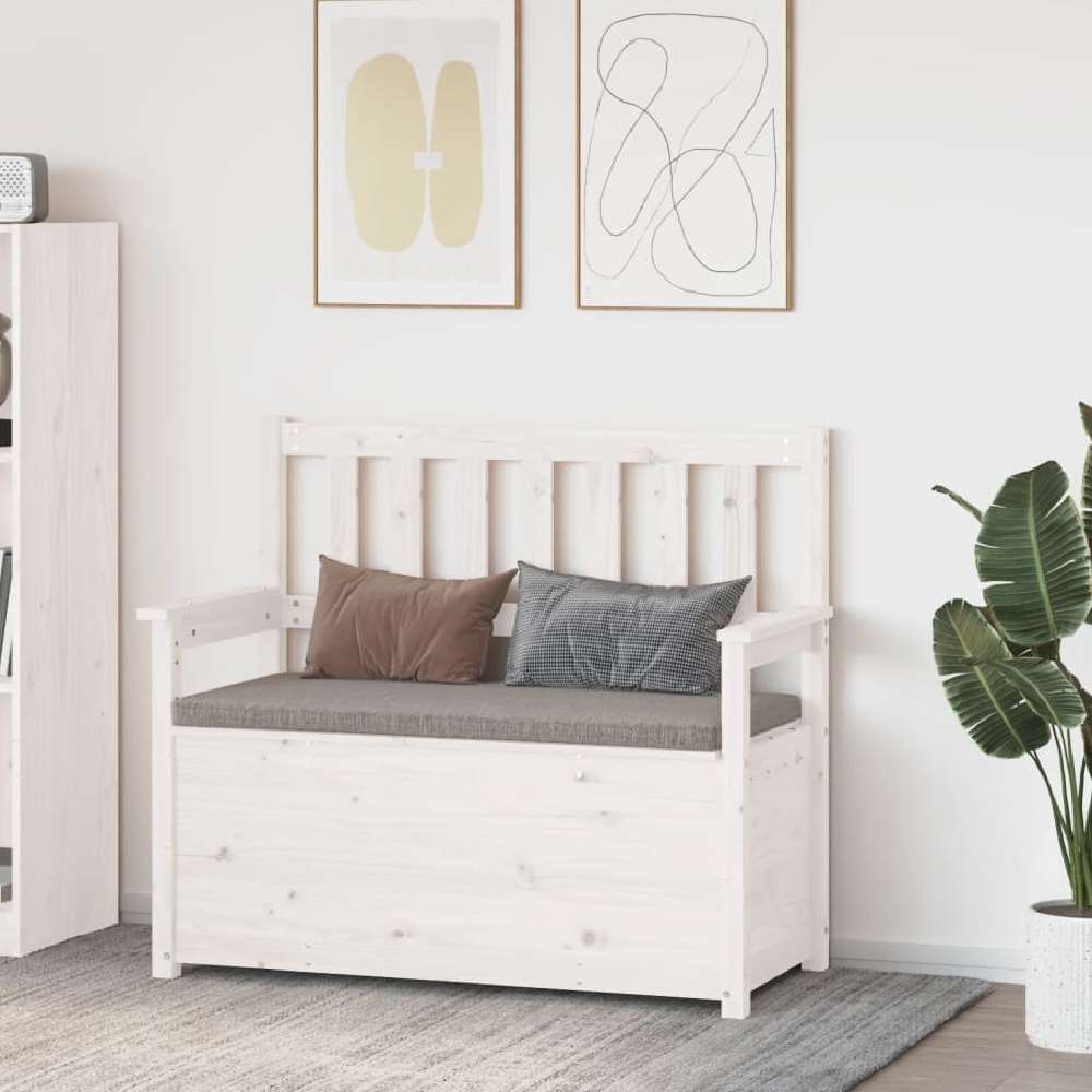 Read more about Litiz wooden small hallway storage seating bench in white