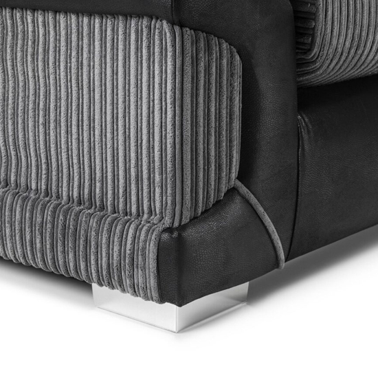 Litzy Fabric 3 Seater 2 Seater Sofa In Black And Grey_5