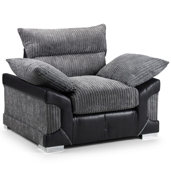 Photo of Litzy fabric armchair in black and grey