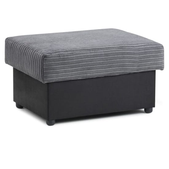 Photo of Litzy fabric footstool in black and grey