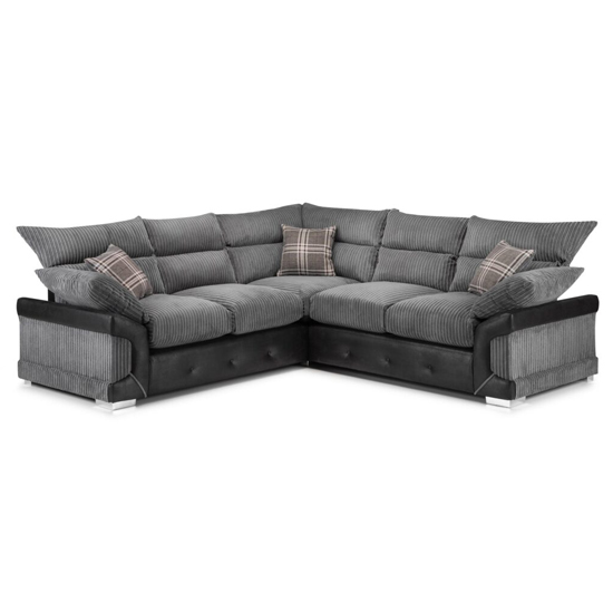 Litzy Fabric Large Corner Sofa In Black And Grey_1