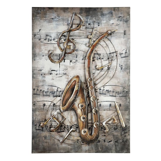 Live Jazz Picture Metal Wall Art In Brown And Copper_2