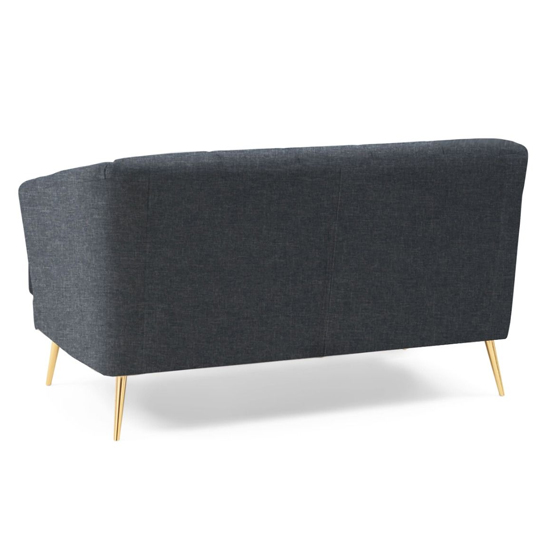 Livermore Linen Fabric 2 Seater Sofa In Grey With Gold Legs_6