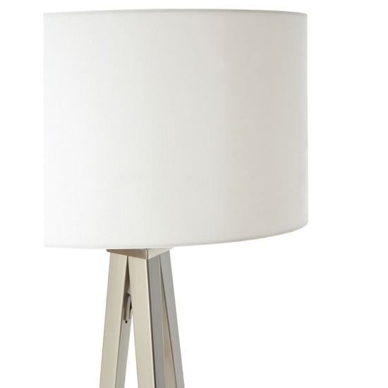 Livica White Fabric Shade Floor Lamp With Tripod Base_2
