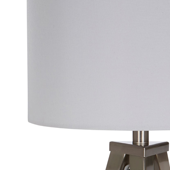 Livica White Fabric Shade Table Lamp With Tripod Base_2
