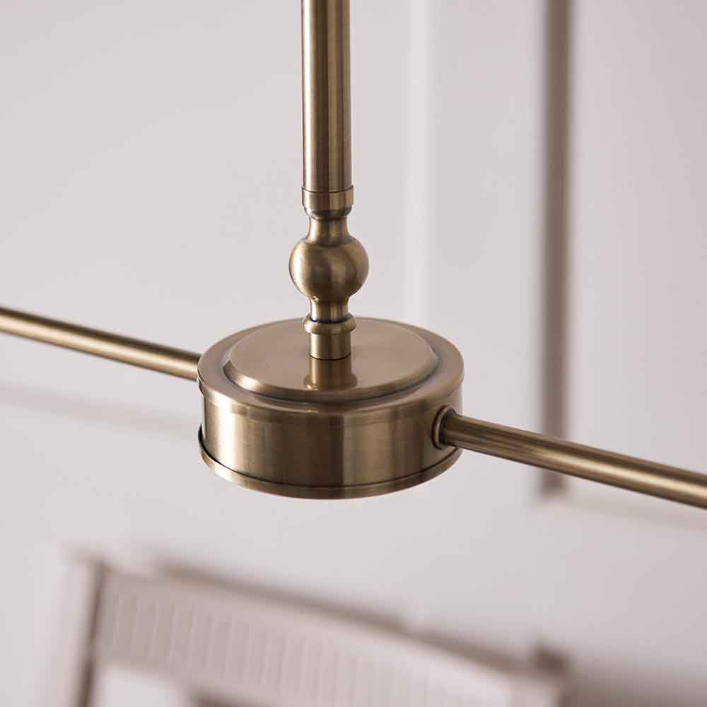 Livie Metal 2 Ceiling Pendant Light in Antique Brass