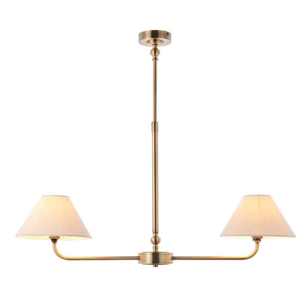 Livie Metal 2 Ceiling Pendant Light in Antique Brass