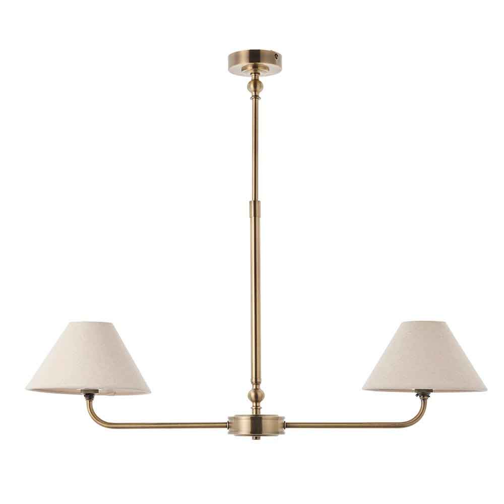 Livie Metal 2 Ceiling Pendant Light in Antique Brass