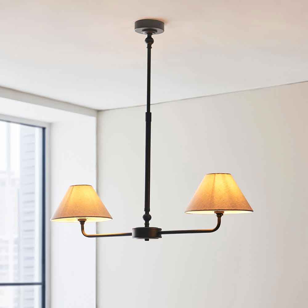 Livie Metal 2 Ceiling Pendant Light in Matt Black