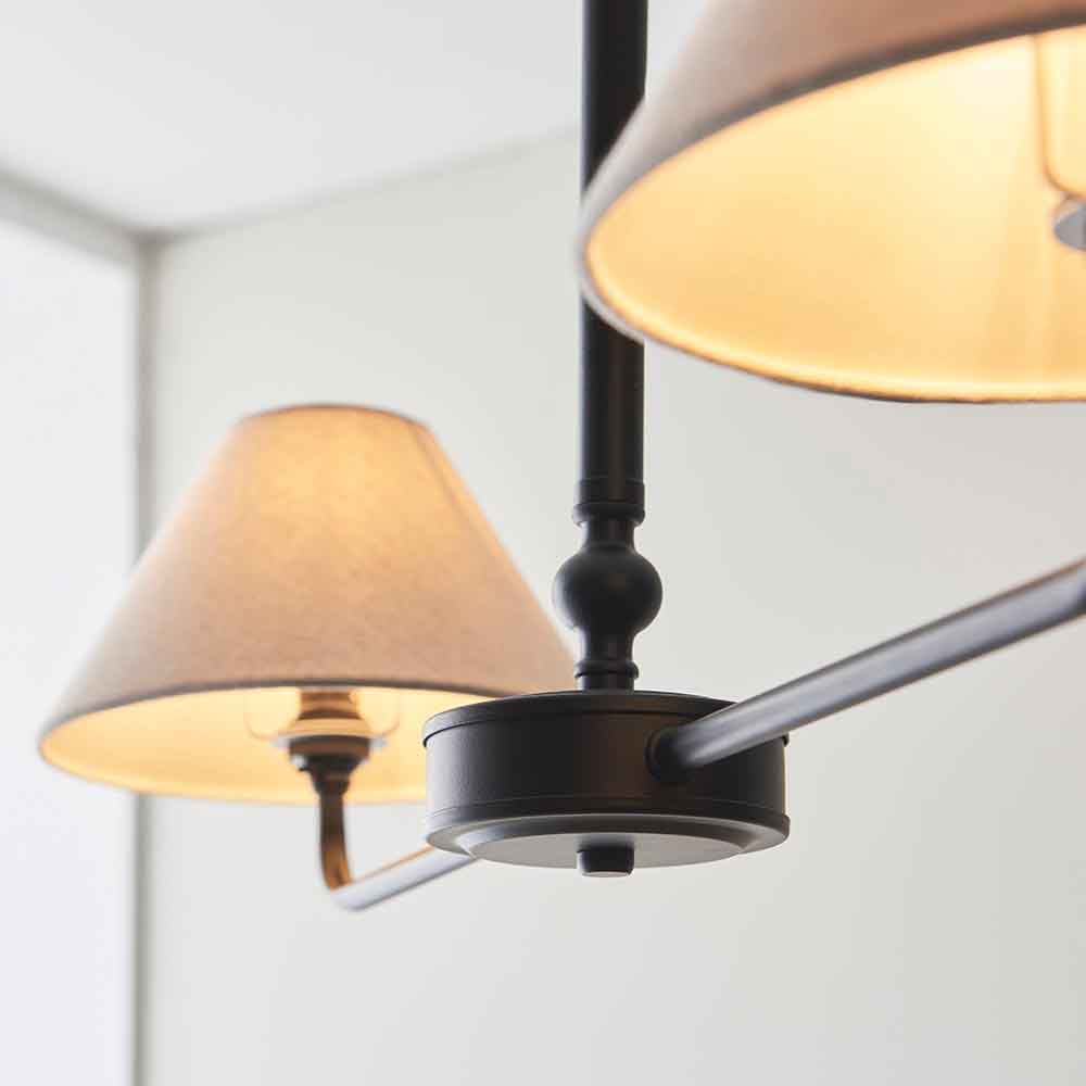 Livie Metal 2 Ceiling Pendant Light in Matt Black