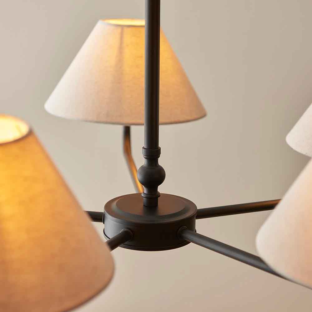 Livie Metal 5 Ceiling Pendant Light in Matt Black