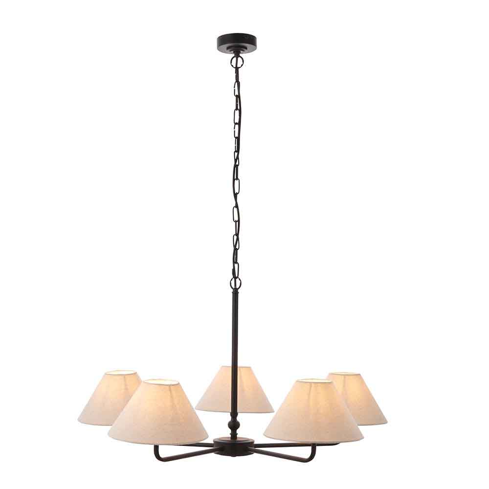 Livie Metal 5 Ceiling Pendant Light in Matt Black