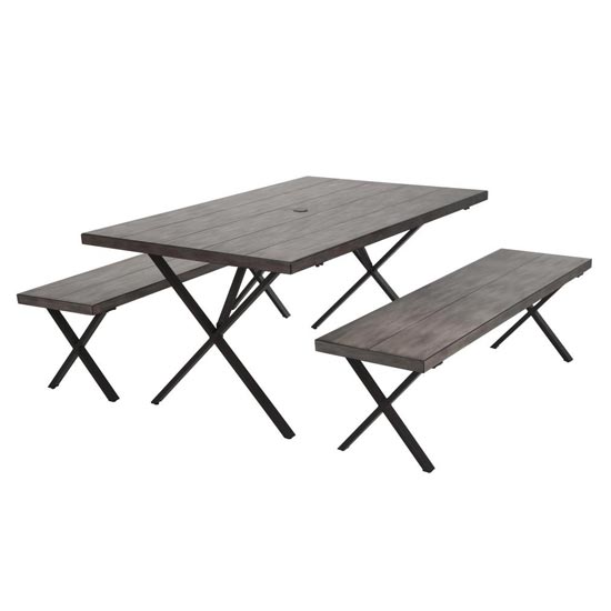 Cocoas Outdoor Aluminium 3 Piece Dining Set In Dark Brown