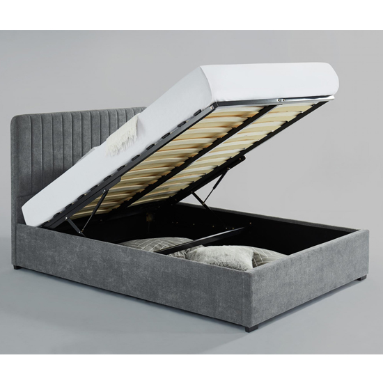 Livings Fabric Storage Double Bed In Grey