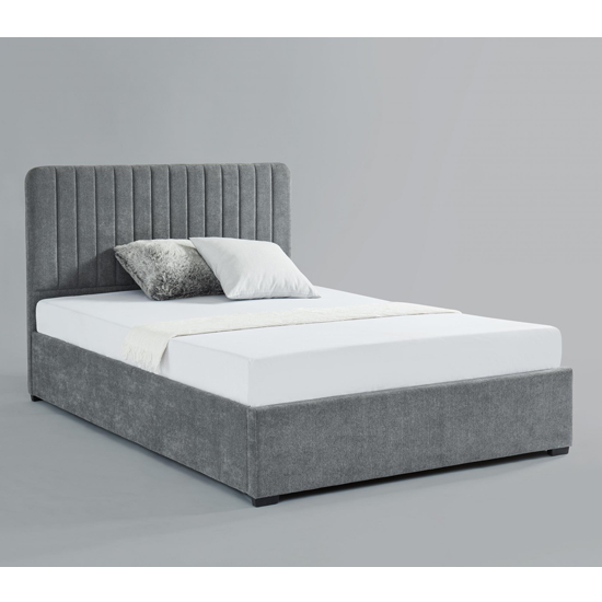 Livingstone Fabric Storage King Size Bed In Grey Sale