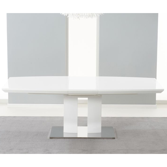 Livorno Rectangular Extending High Gloss Dining Table In White_2
