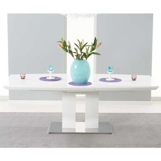 Livorno Rectangular Extending High Gloss Dining Table In White