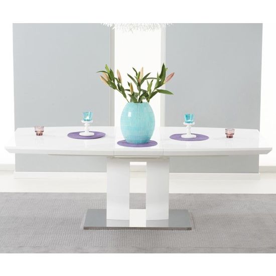 Livorno Rectangular Extending High Gloss Dining Table In White_Discontinued