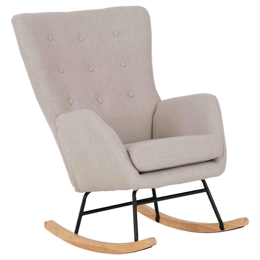 Livorno Fabric Bedroom Rocking Chair in Beige
