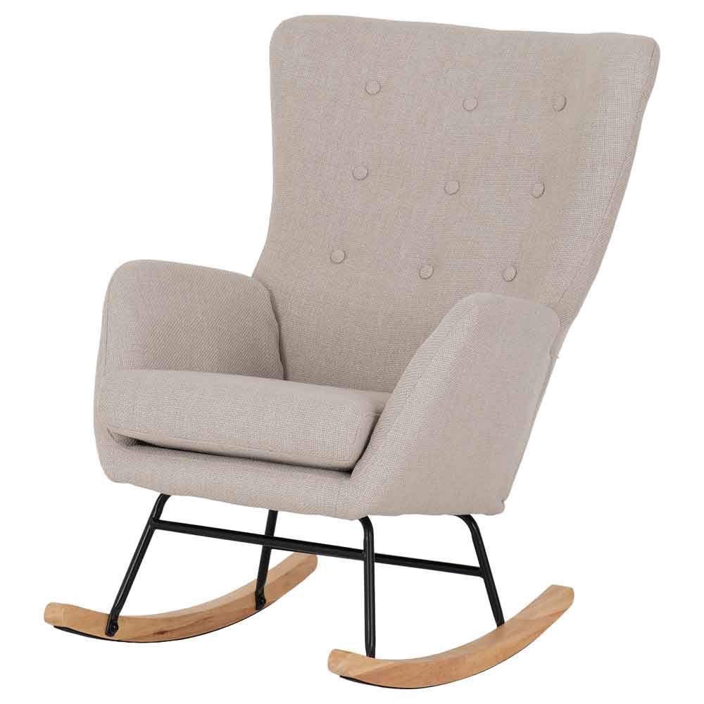 Livorno Fabric Bedroom Rocking Chair in Beige