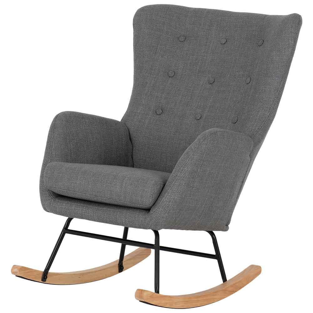 Livorno Fabric Bedroom Rocking Chair in Dark Grey