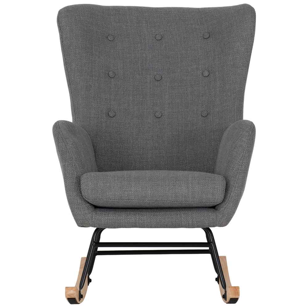 Livorno Fabric Bedroom Rocking Chair in Dark Grey