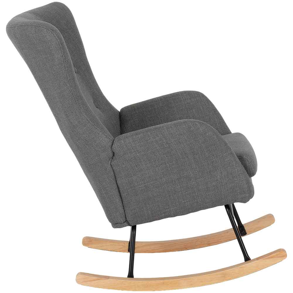 Livorno Fabric Bedroom Rocking Chair in Dark Grey