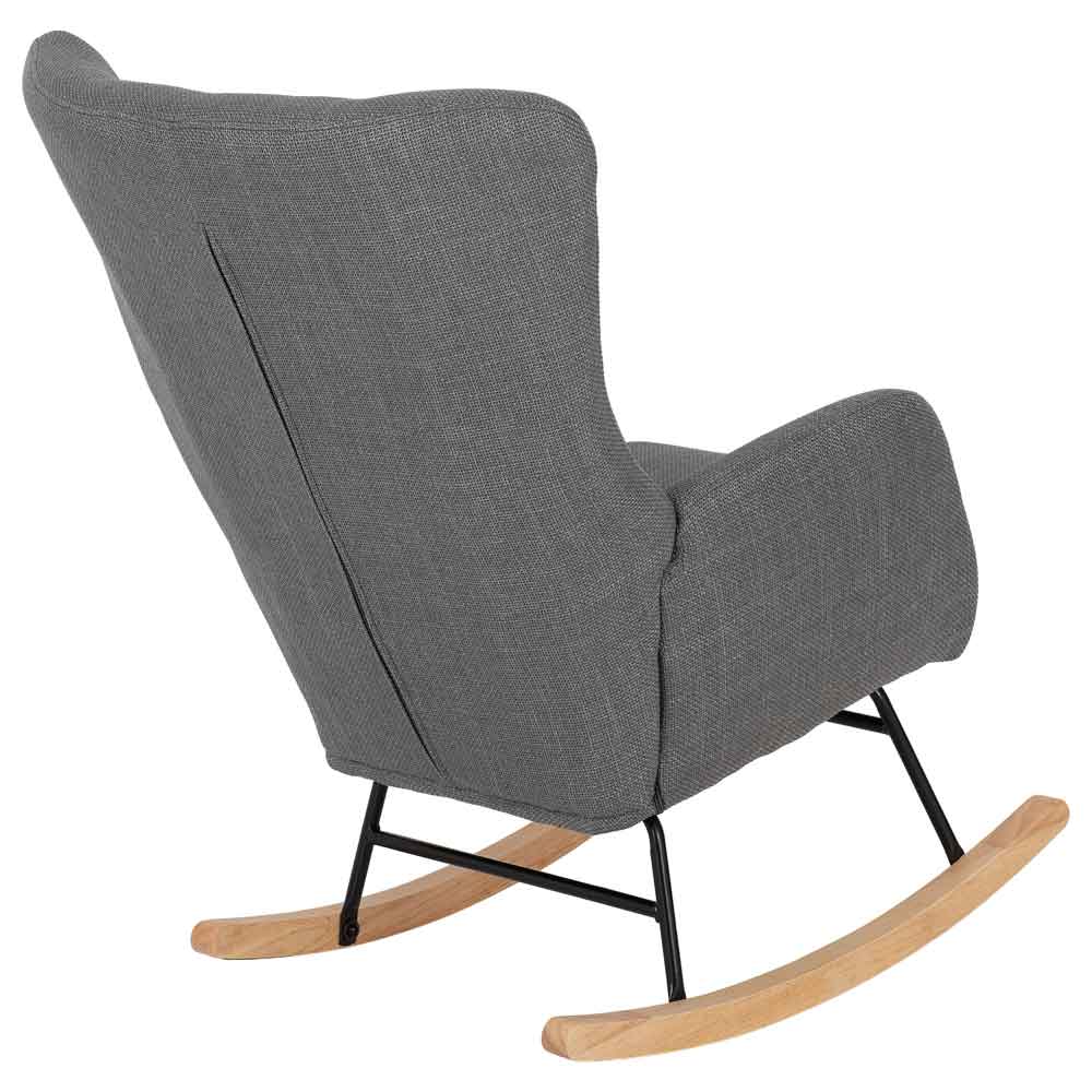 Livorno Fabric Bedroom Rocking Chair in Dark Grey