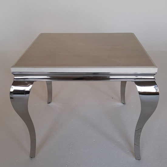 Liyam 90cm Marble Dining Table In Cream With Chrome Legs_2
