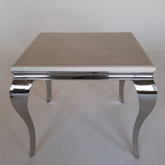 Liyam 90cm Marble Dining Table In Cream With Chrome Legs Furniture in Fashion
