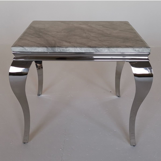 Liyam 90cm Marble Dining Table In Grey With Chrome Legs_2
