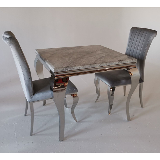 Liyam 90cm Marble Dining Table In Grey With Chrome Legs_3