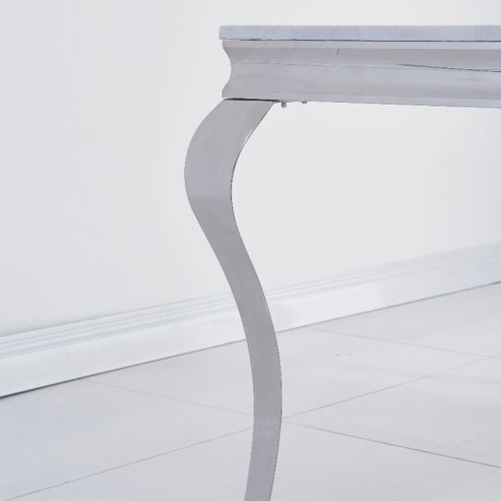 Liyam Large Marble Dining Table In White With Chrome Legs_5