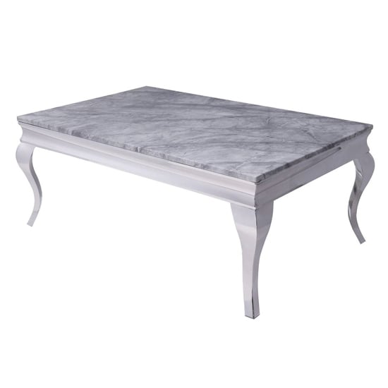Liyam Rectangular Marble Coffee Table In Grey