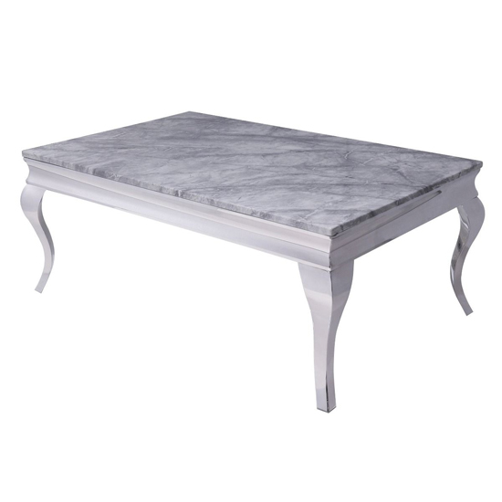 Liyam Rectangular Marble Coffee Table In Grey FiF