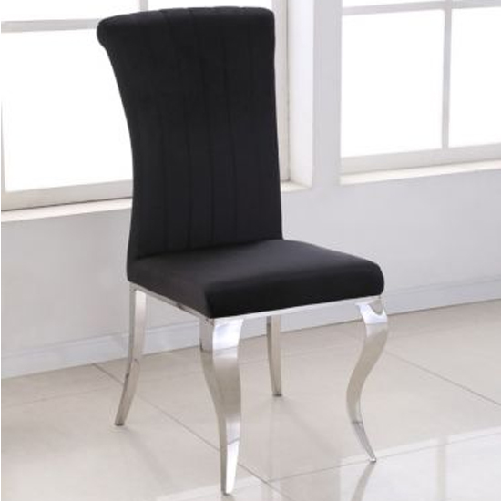 Liyam Soft Velvet Upholstered Dining Chair In Black