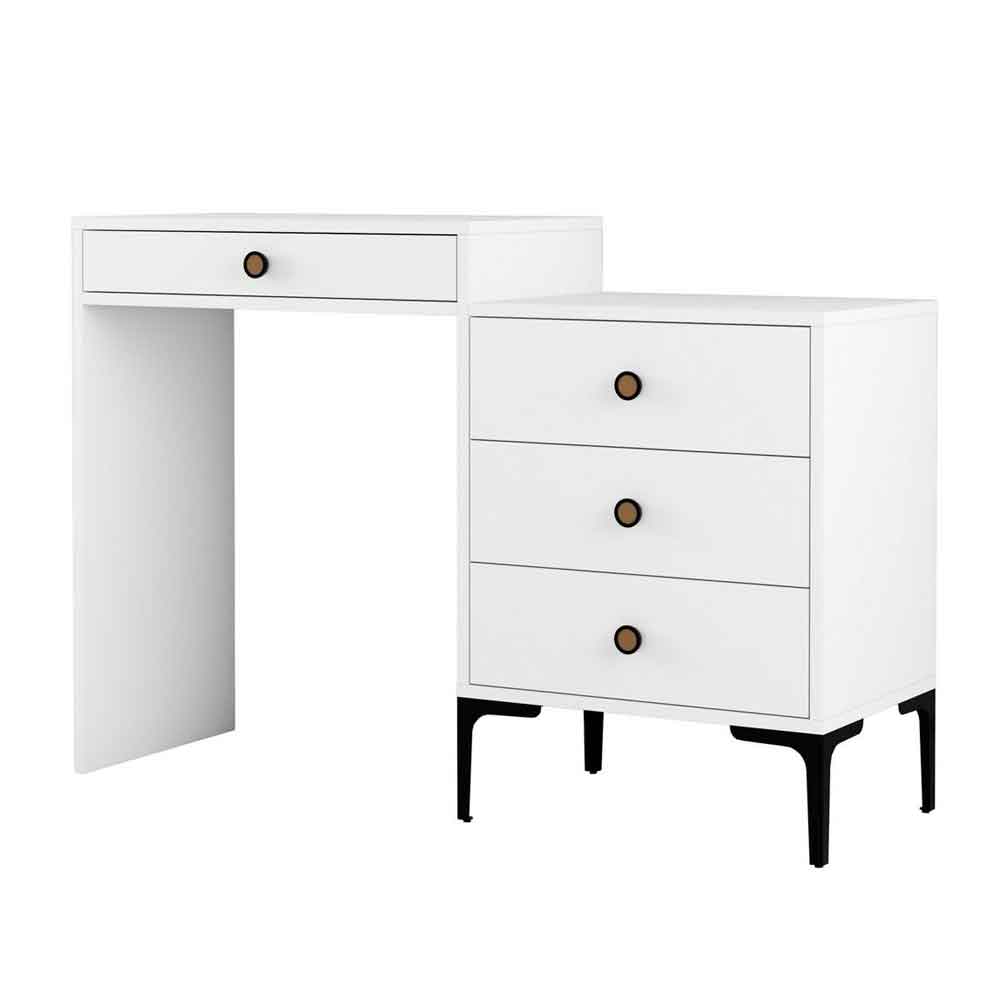 Lizbon Wooden Dressing Table with 4 Drawers in White