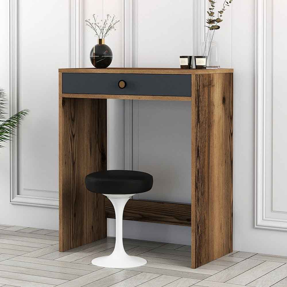 Lizbon Wooden Dressing Table in Walnut and Anthracite