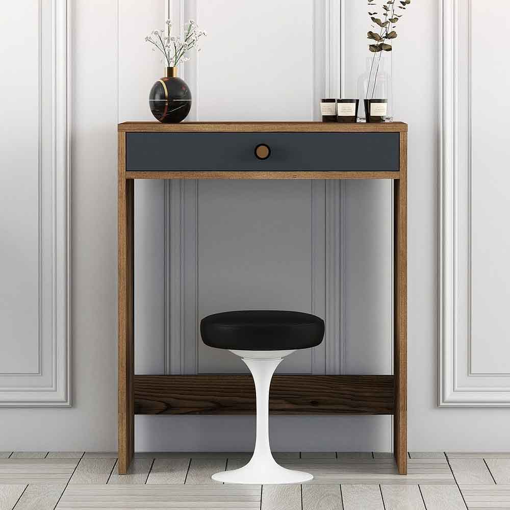 Lizbon Wooden Dressing Table in Walnut and Anthracite