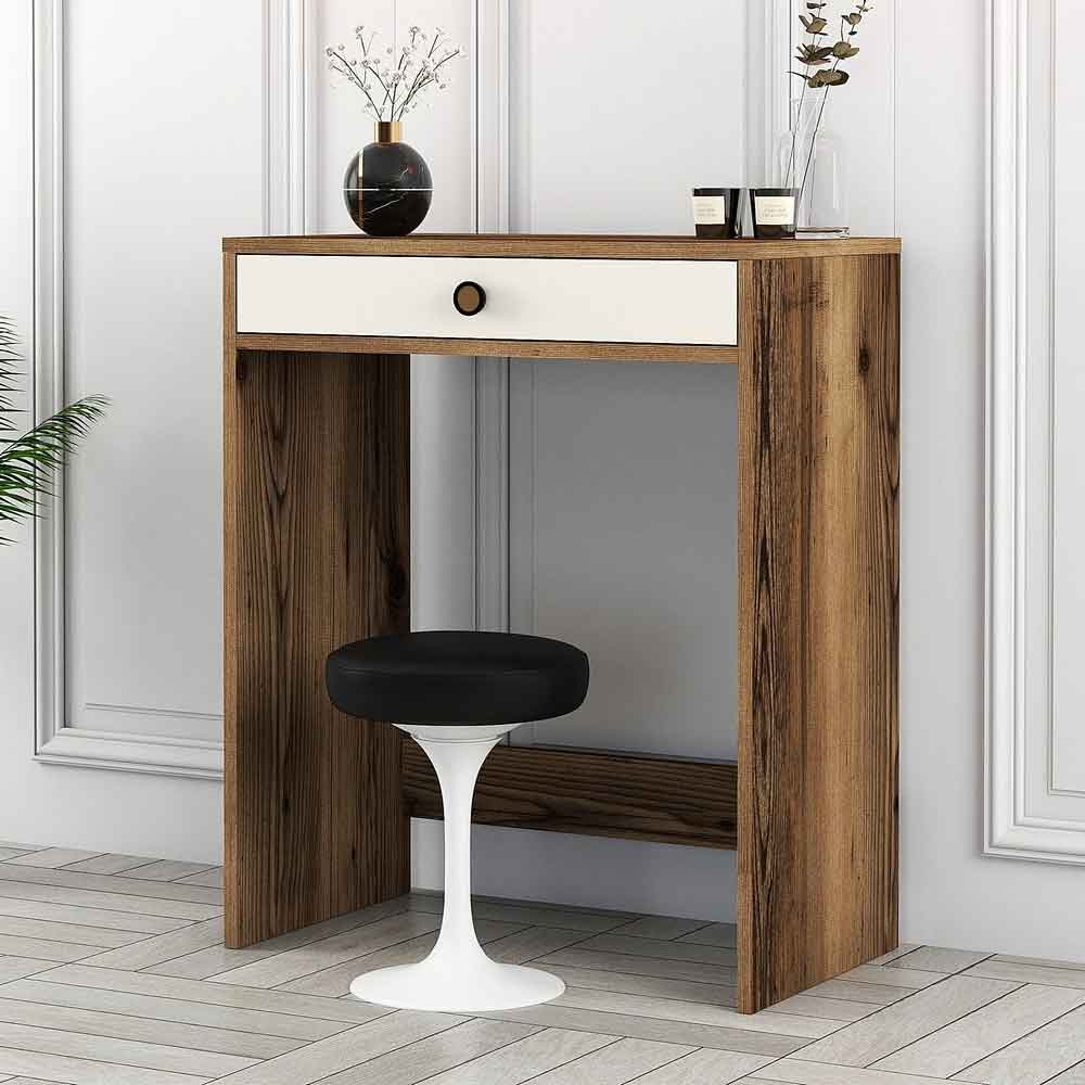 Lizbon Wooden Dressing Table in Walnut and Cream
