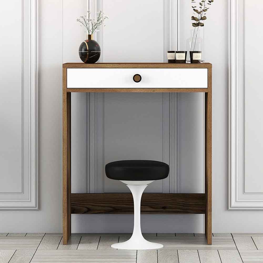 Lizbon Wooden Dressing Table in Walnut and White