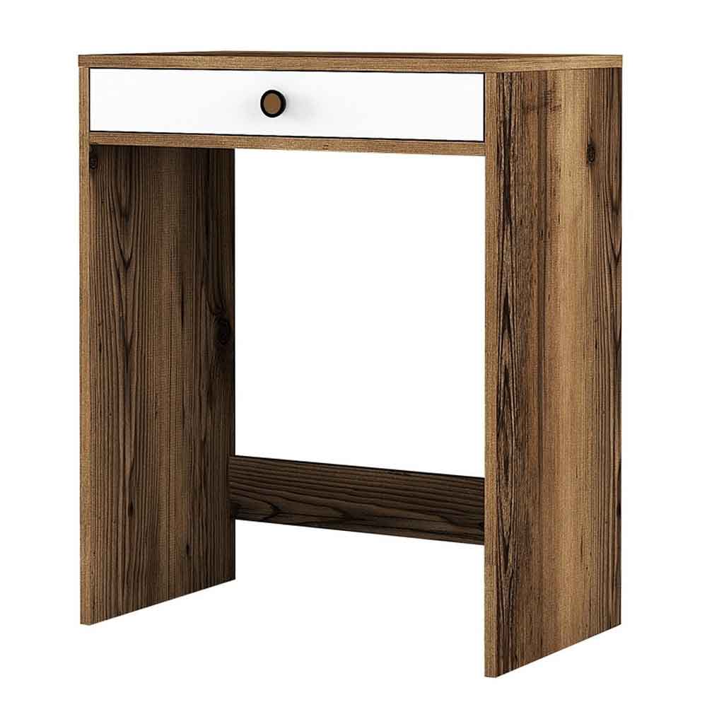 Lizbon Wooden Dressing Table in Walnut and White