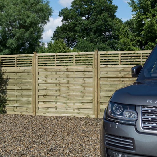 Photo of Llanelli set of 3 wooden 3x6 screen in natural timber