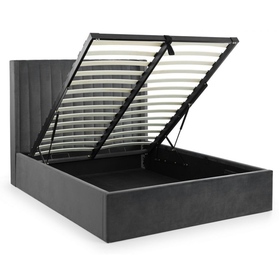 Laelia Velvet Storage Double Bed In Grey