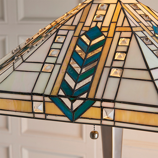 Lloyd Tiffany Glass Floor Lamp In Deep Antique Patina_4
