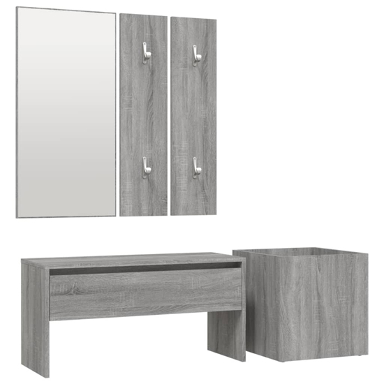 Lochlan Wooden Hallway Furniture Set In Grey Sonoma Oak_2