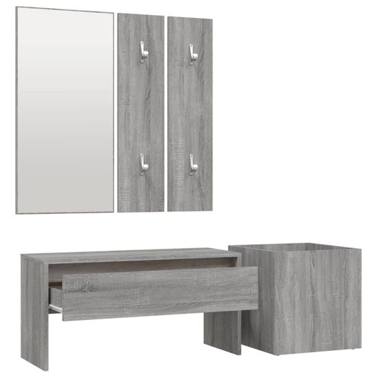 Lochlan Wooden Hallway Furniture Set In Grey Sonoma Oak_3